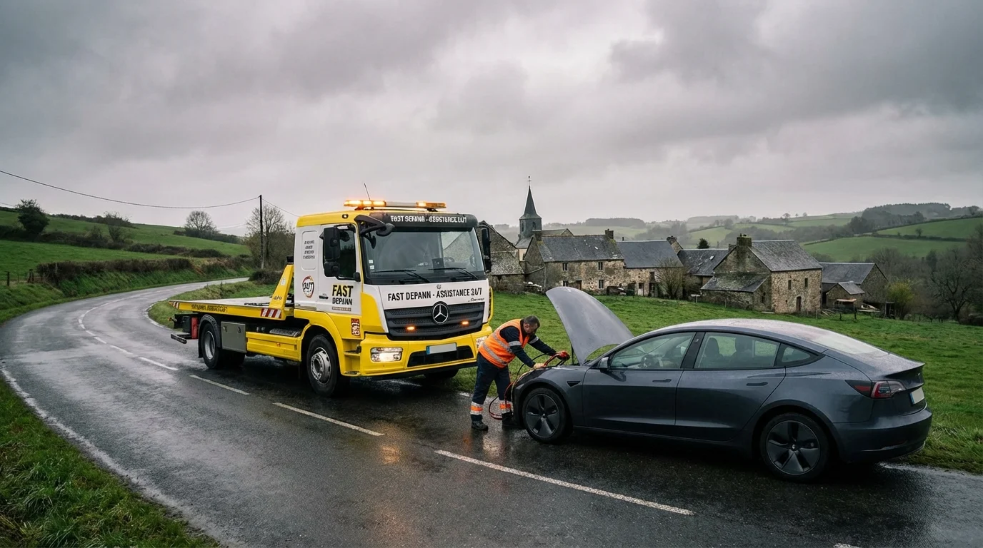 Dépanneur Fast Depann intervenant sur une voiture en panne à Blennes 77940