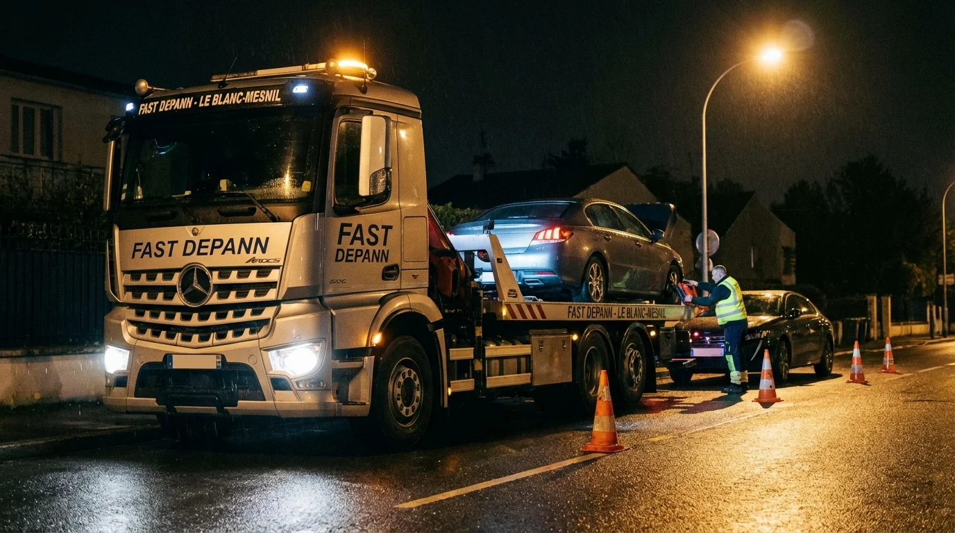 Intervention de dépannage auto de nuit à Le Blanc-Mesnil par Fast Depann