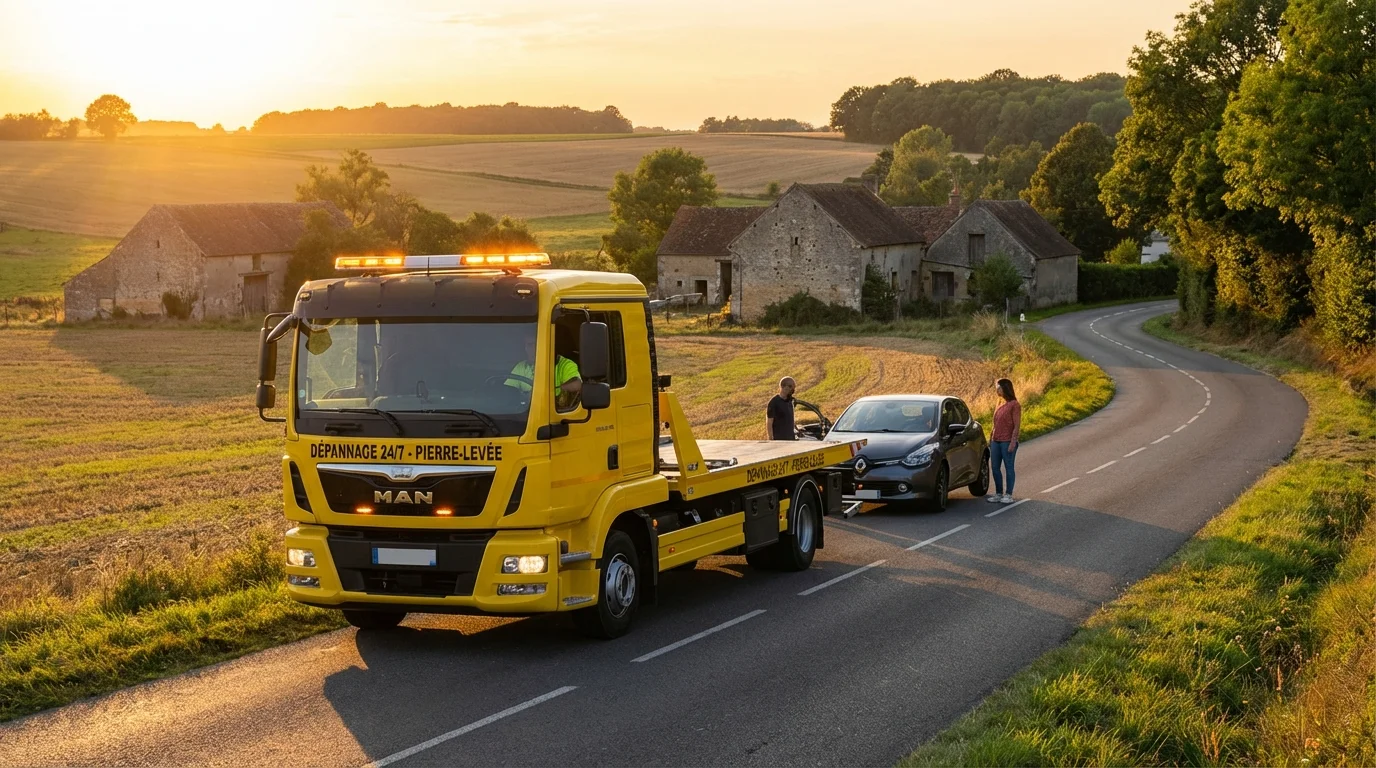 Intervention de dépannage auto par Fast Depann sur une route à Pierre-Levée 77260