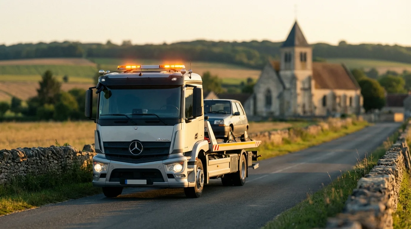 Dépanneuse Fast Depann en intervention à Savins 77650 pour un remorquage automobile