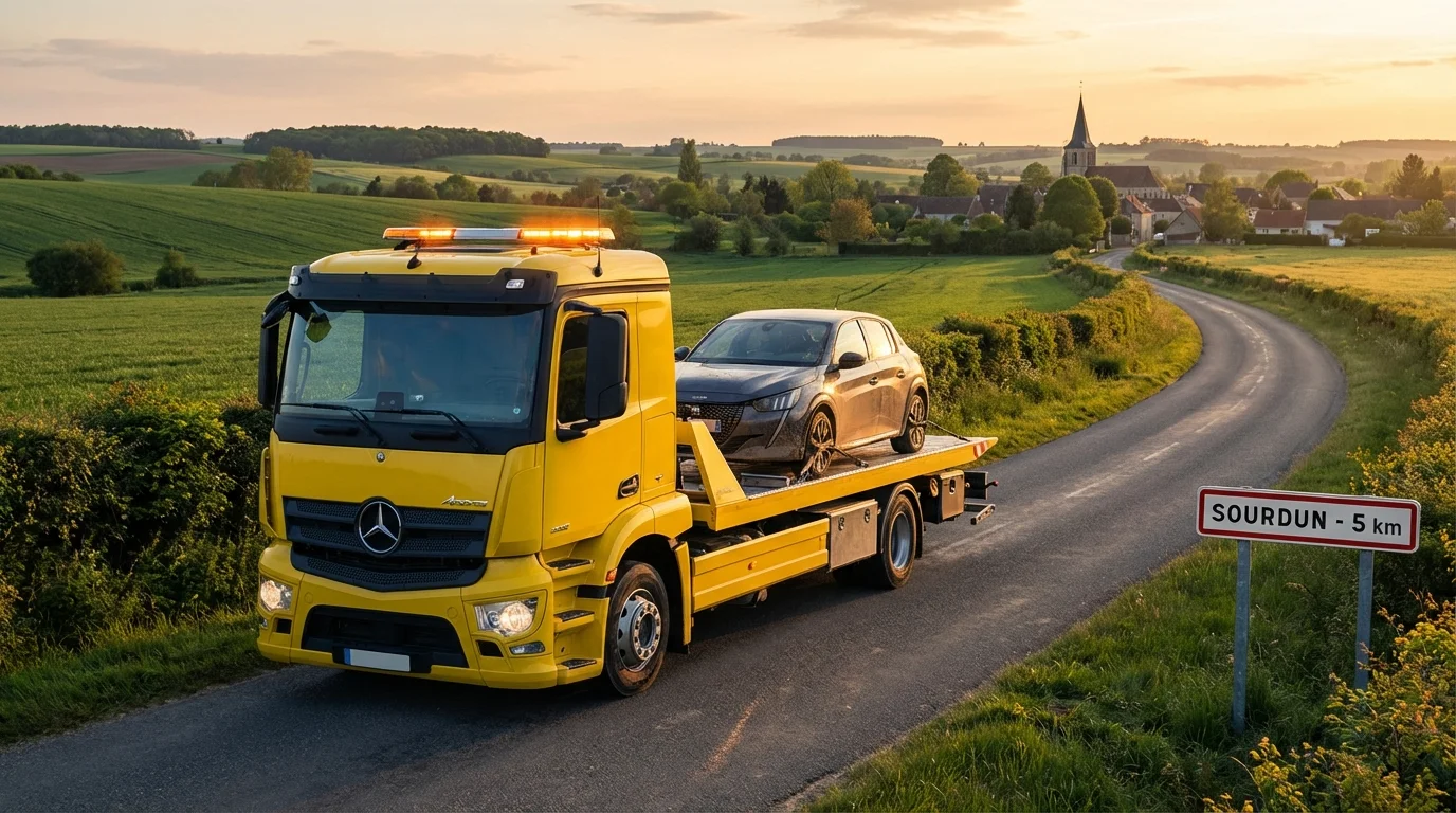 Dépanneuse Fast Depann intervenant pour un remorquage auto à Sourdun 77171