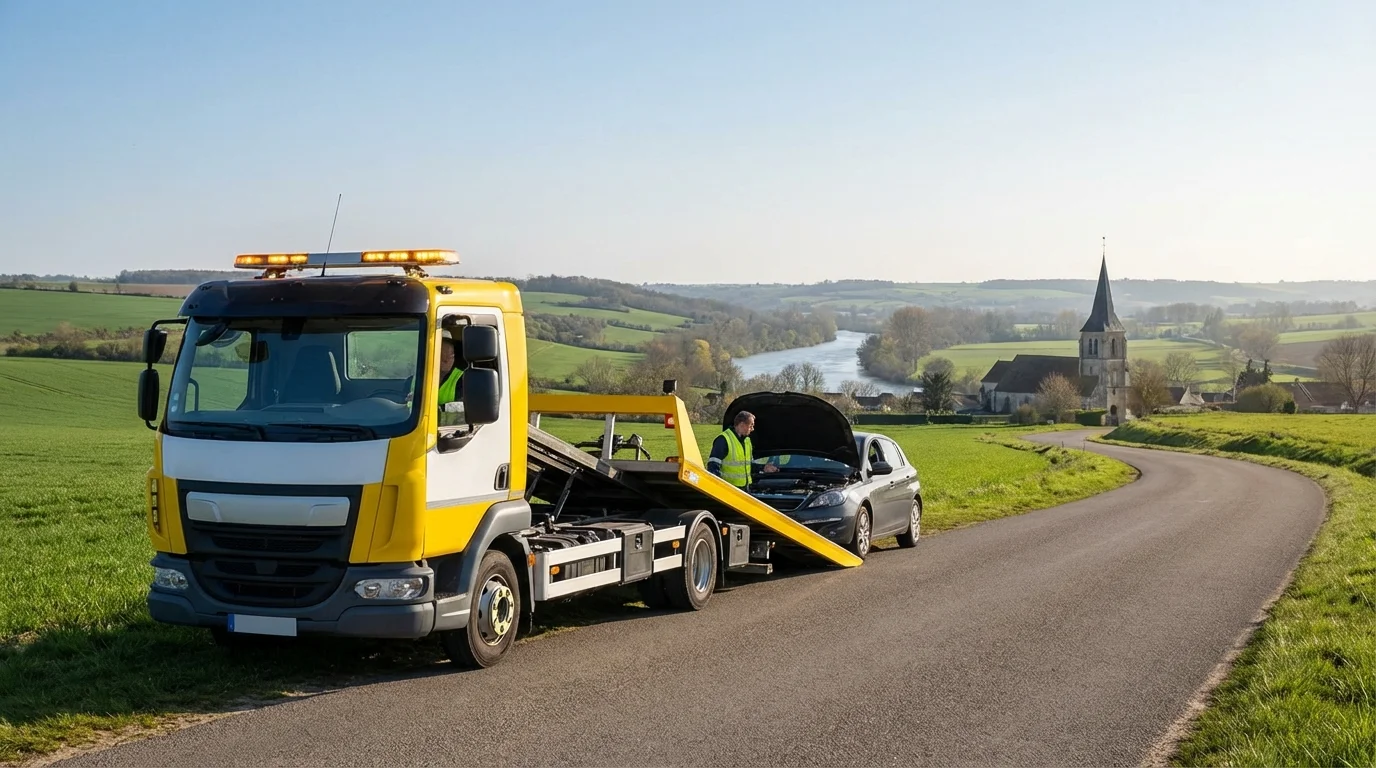 Dépanneuse Fast Depann en intervention à Ussy-sur-Marne 77260 pour un remorquage automobile