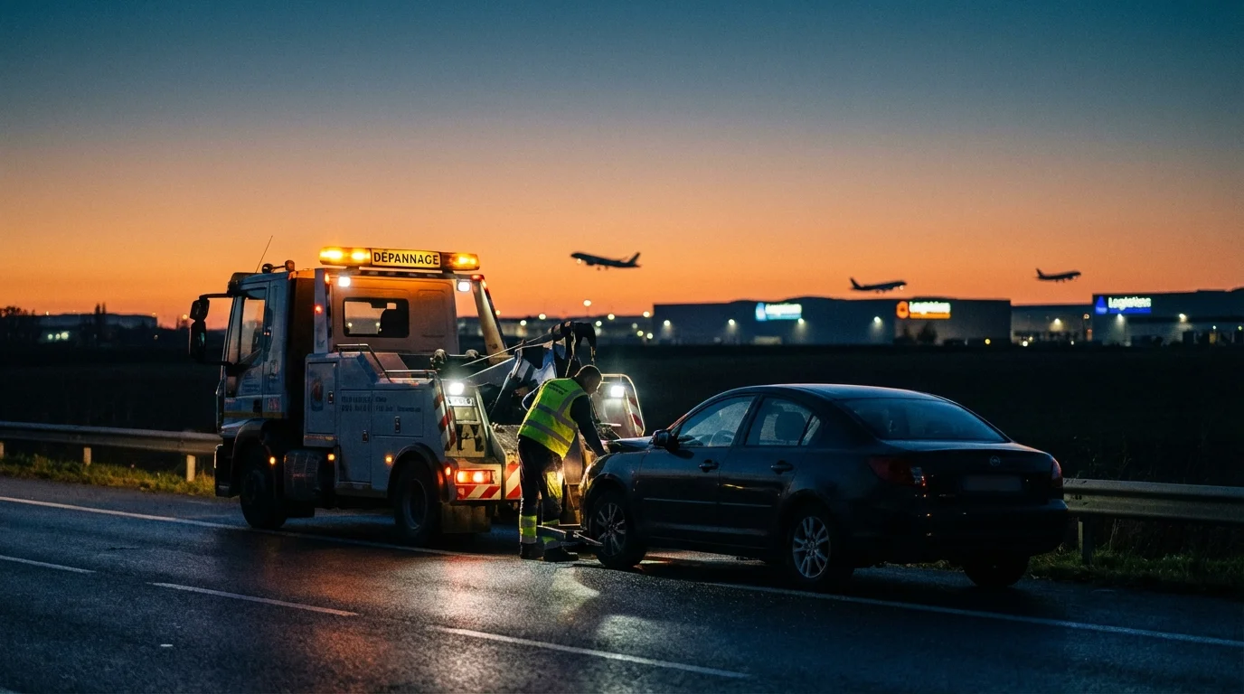 Dépannage auto d'urgence à Vémars avec dépanneuse plateau