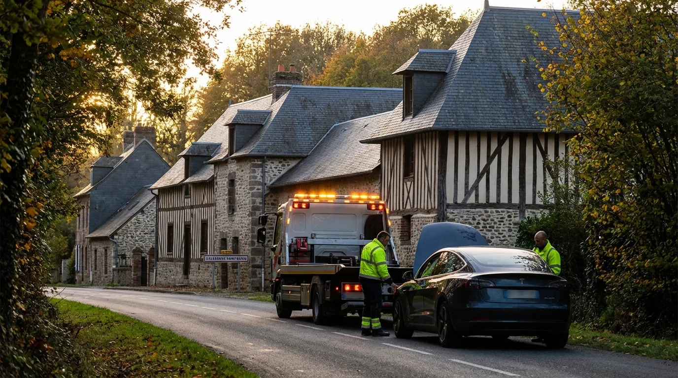 Dépanneuse Fast Depann en intervention à Villeneuve-Saint-Denis 77174 pour un remorquage voiture