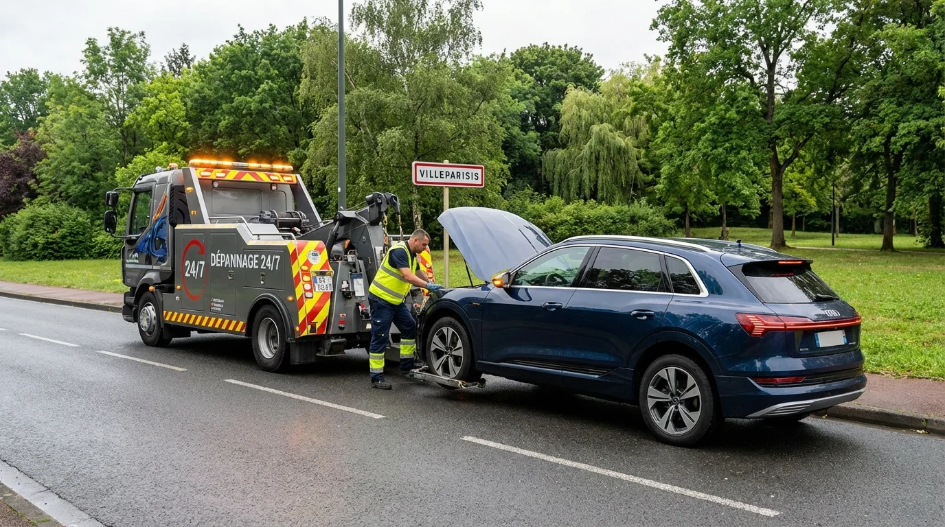 Dépanneuse Fast Depann en intervention de remorquage automobile à Villeparisis 77270