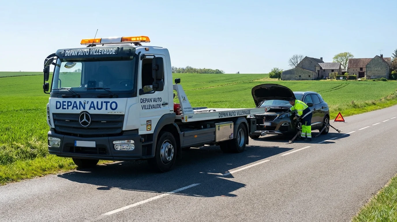 Dépanneuse Fast Depann en intervention de remorquage à Villevaude 77410