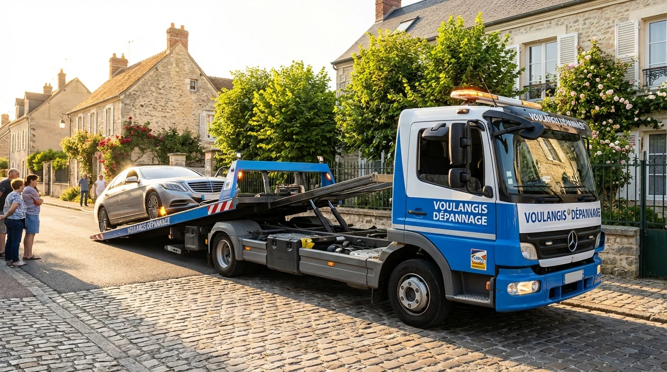 Dépanneuse Fast Depann intervenant sur une voiture en panne à Voulangis 77580